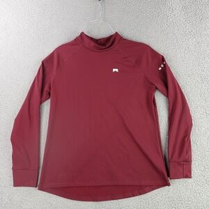 Montec Zulu Base Layer Men‎ Large Burgundy Red Mock Neck Long Sleeve FW21 9395